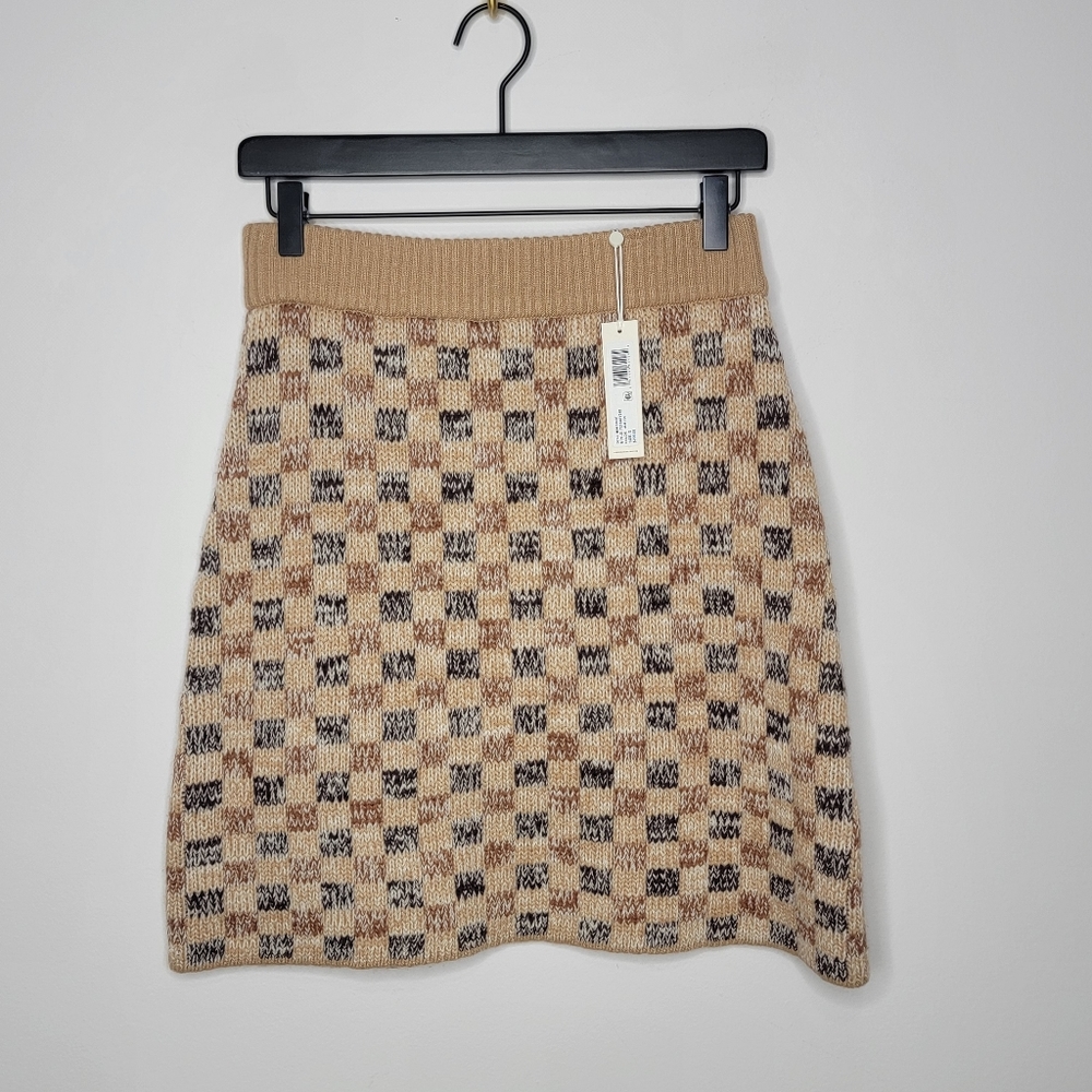 Rebecca Taylor Checkerboard Jacquard Mini Skirt Size Small NWT